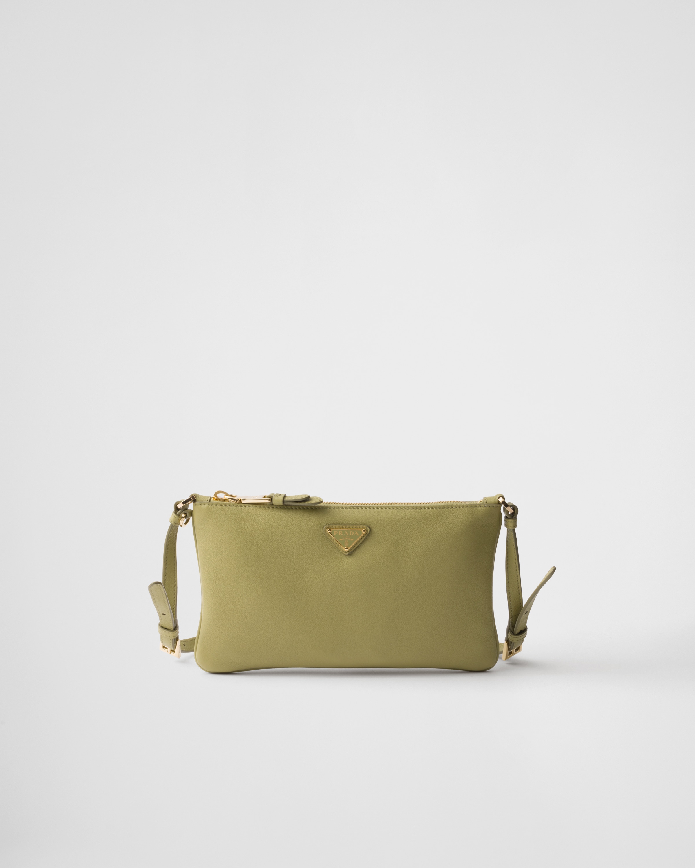Pistachio Green Leather Pouch | PRADA
