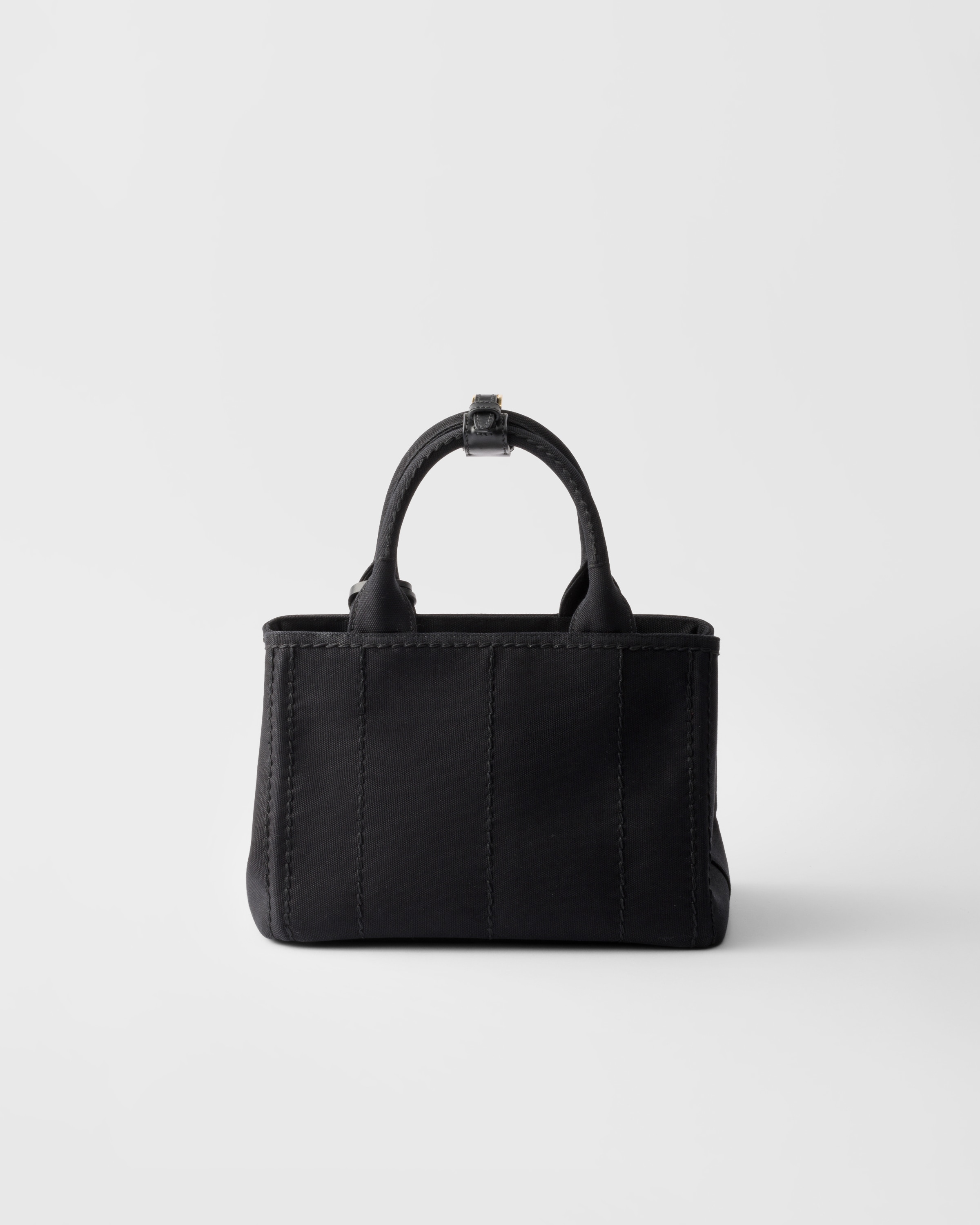 Black Prada Jardinière Small Cotton Canvas Handbag | PRADA