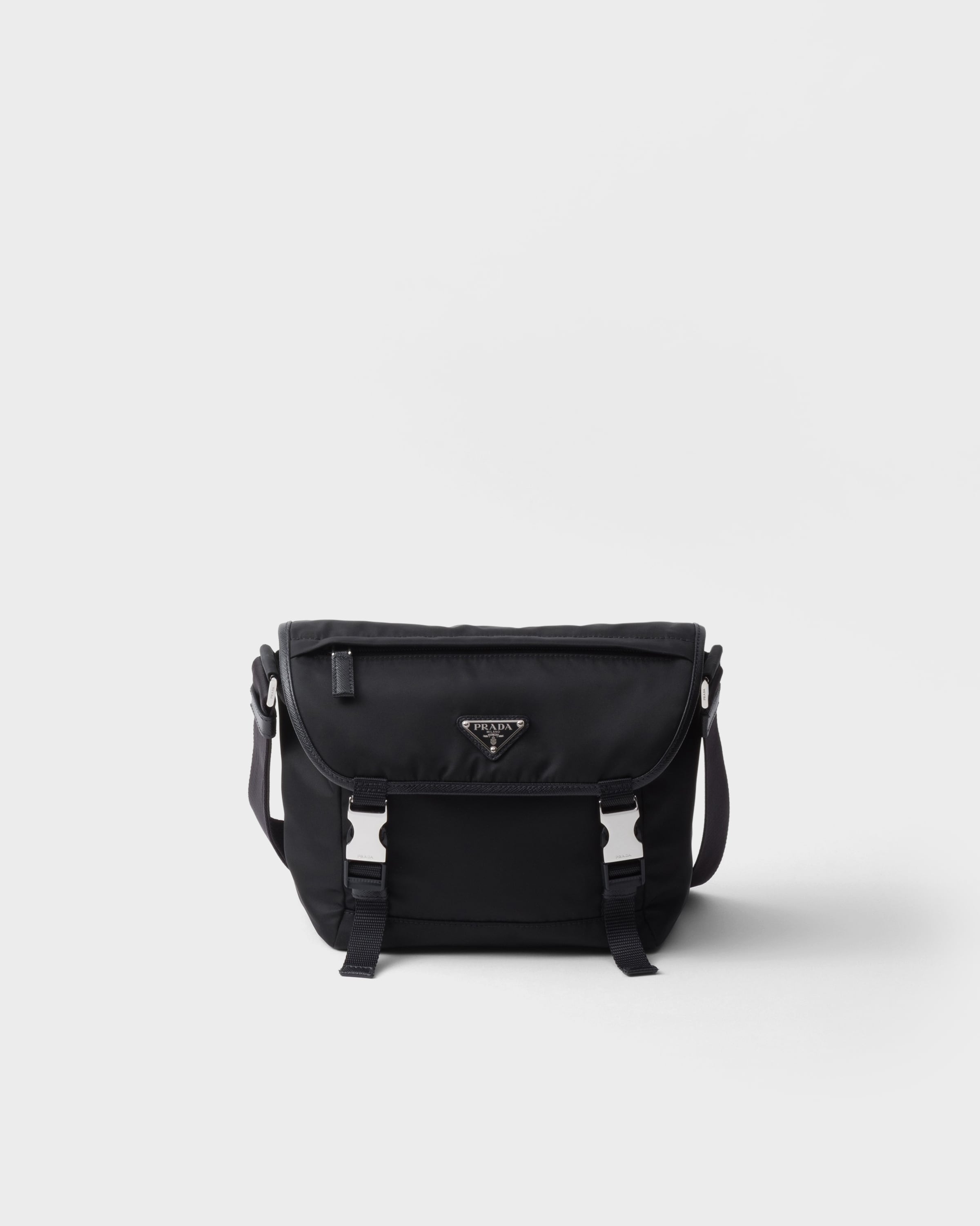 Black Re-nylon And Saffiano Leather Shoulder Bag | PRADA