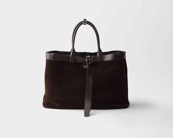 ブラック ベルト付 プラダ バックル レザー バッグ | PRADA