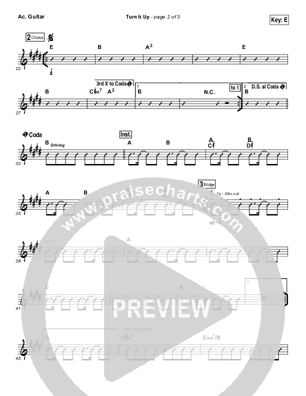Turn It Up Acoustic Guitar Sheet Music PDF (Planetshakers