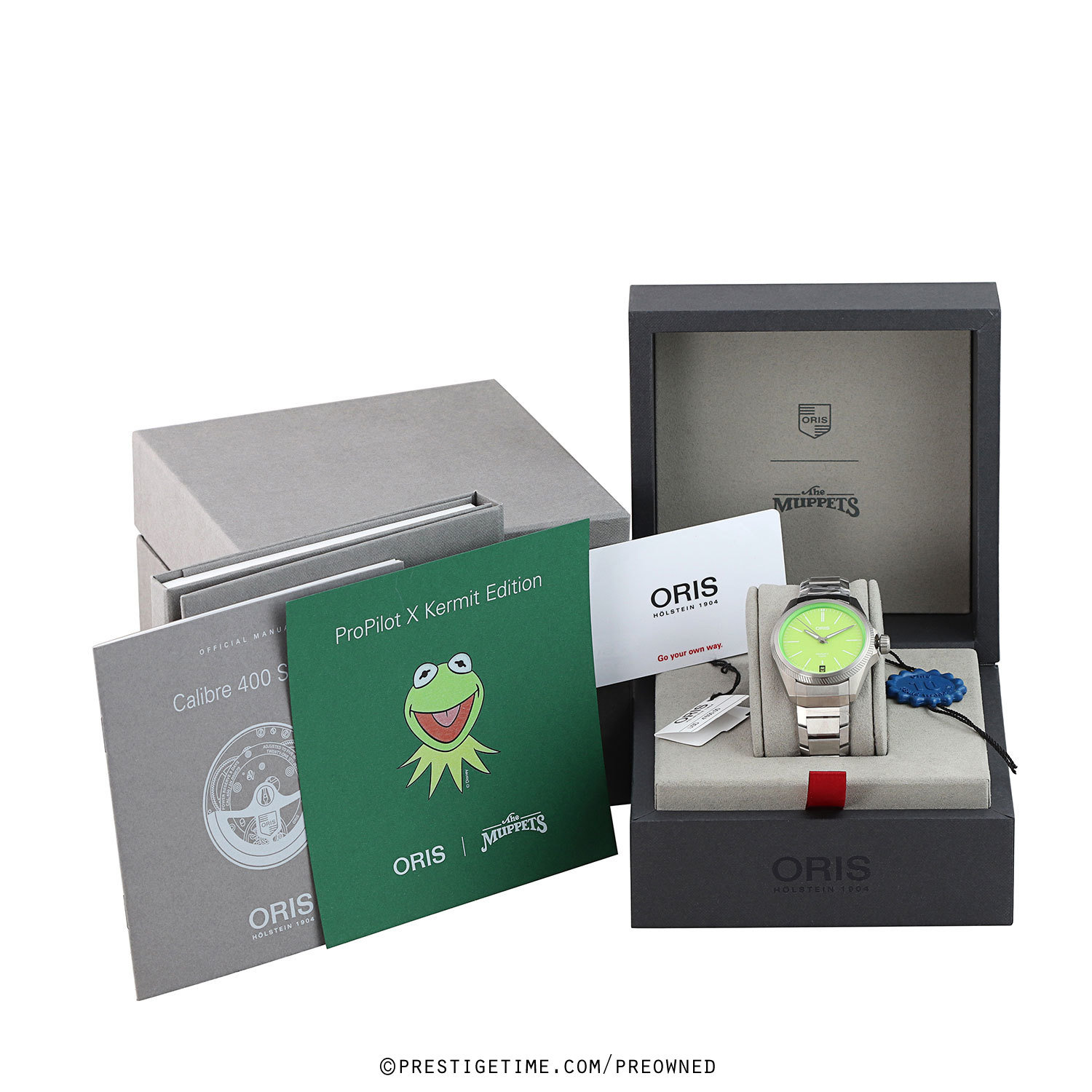 Pre-owned Oris ProPilot X Kermit Calibre 400 39mm 01 400 7778 7157-Set