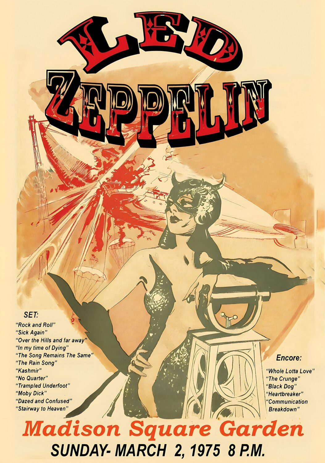 LED ZEPPELIN 1975 Tour: NEW YORK Poster