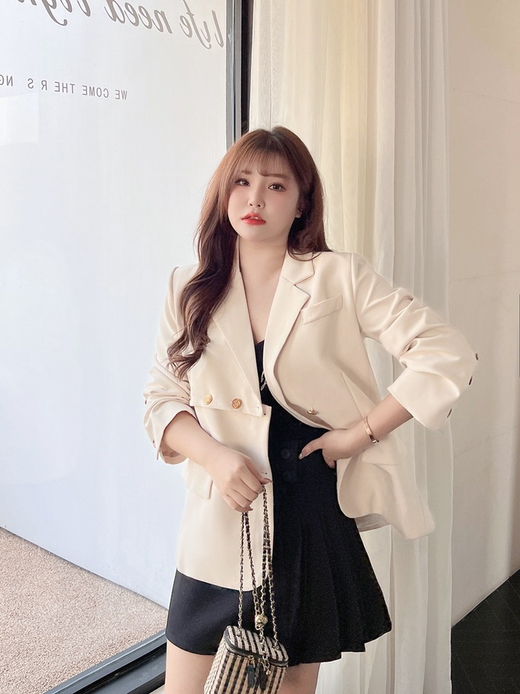 サイドプリーツのキュロットミニスカート☆ - 大きいサイズの韓国