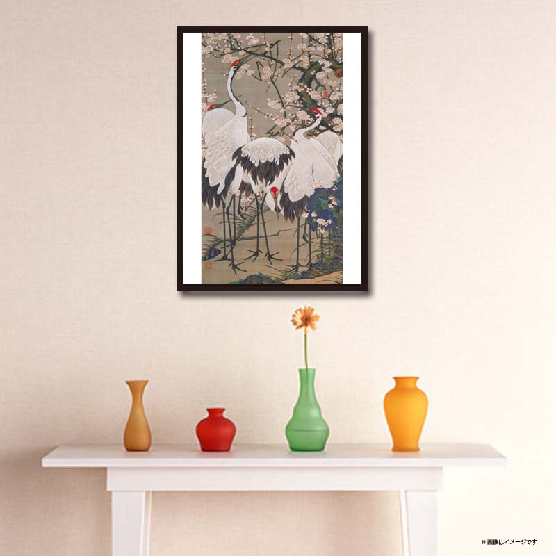 伊藤若冲】群鶴図｜額フレーム付き日本画ポスター