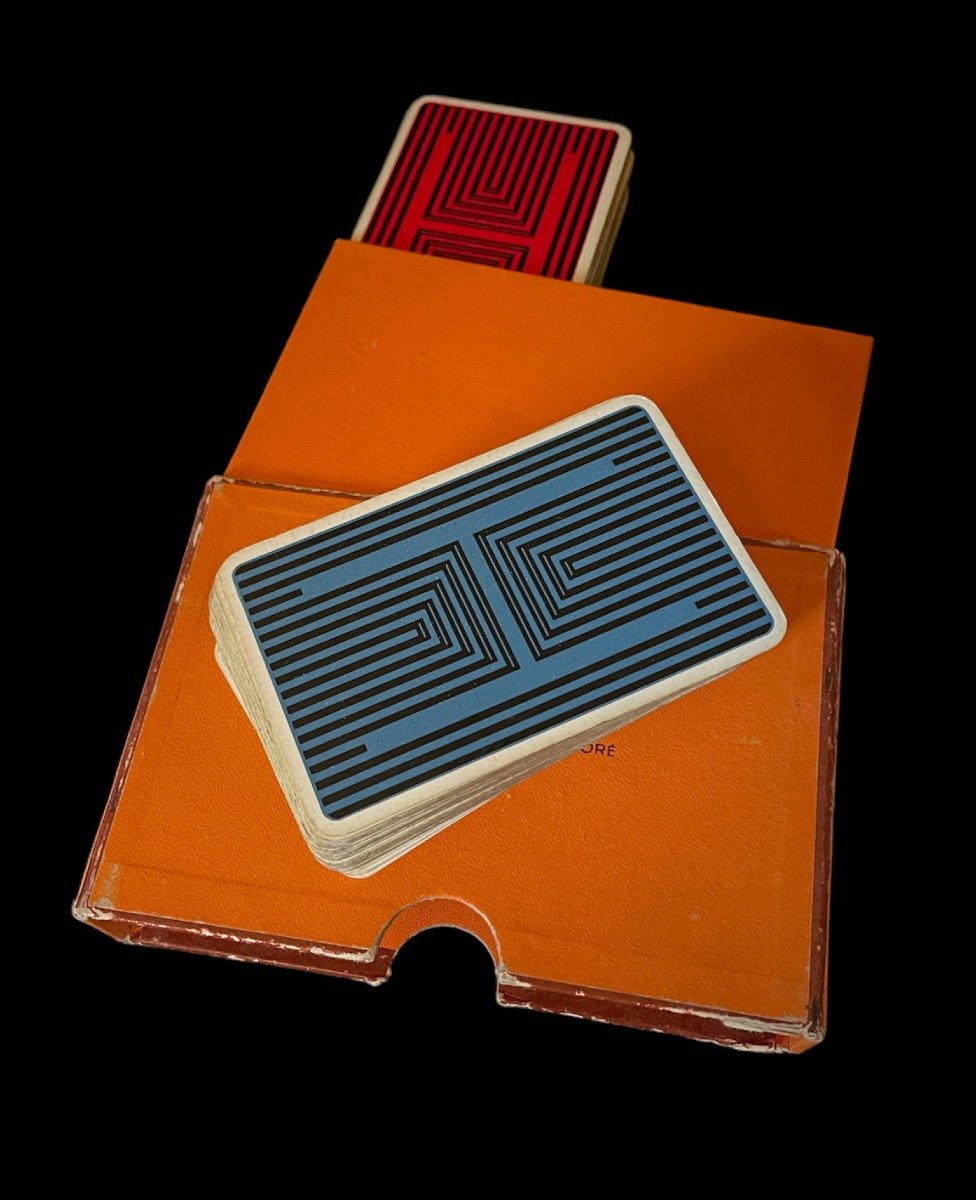 Proantic: SET DE 2 JEUX DE BRIDGE DE 54 CARTES DE LA MAISON HERMÈS CA
