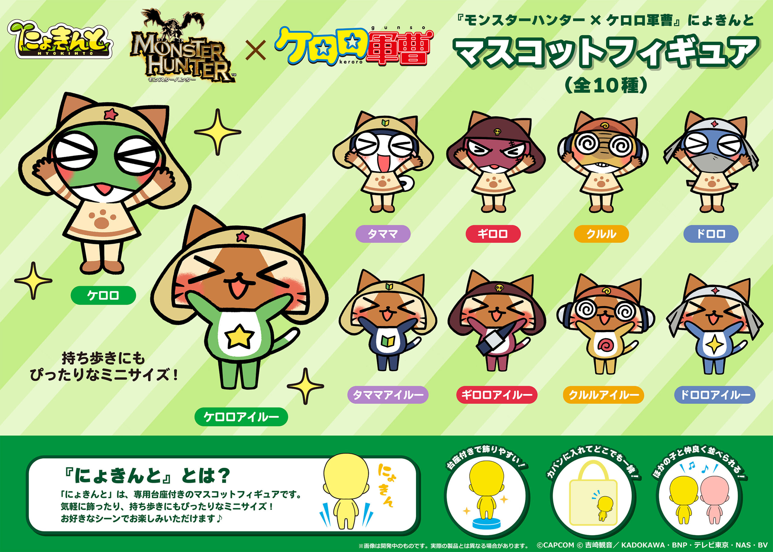 モンスターハンター×ケロロ軍曹 にょきんと マスコットフィギュア(全10