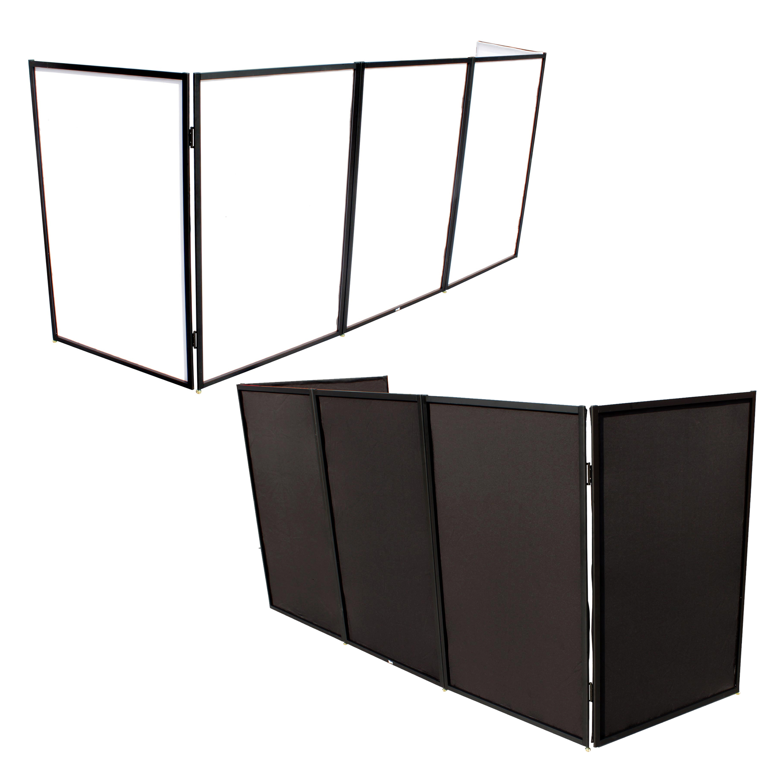 ProX XF-5X3048B 5 Panel Black Frame DJ Facade W-Stainless Quick