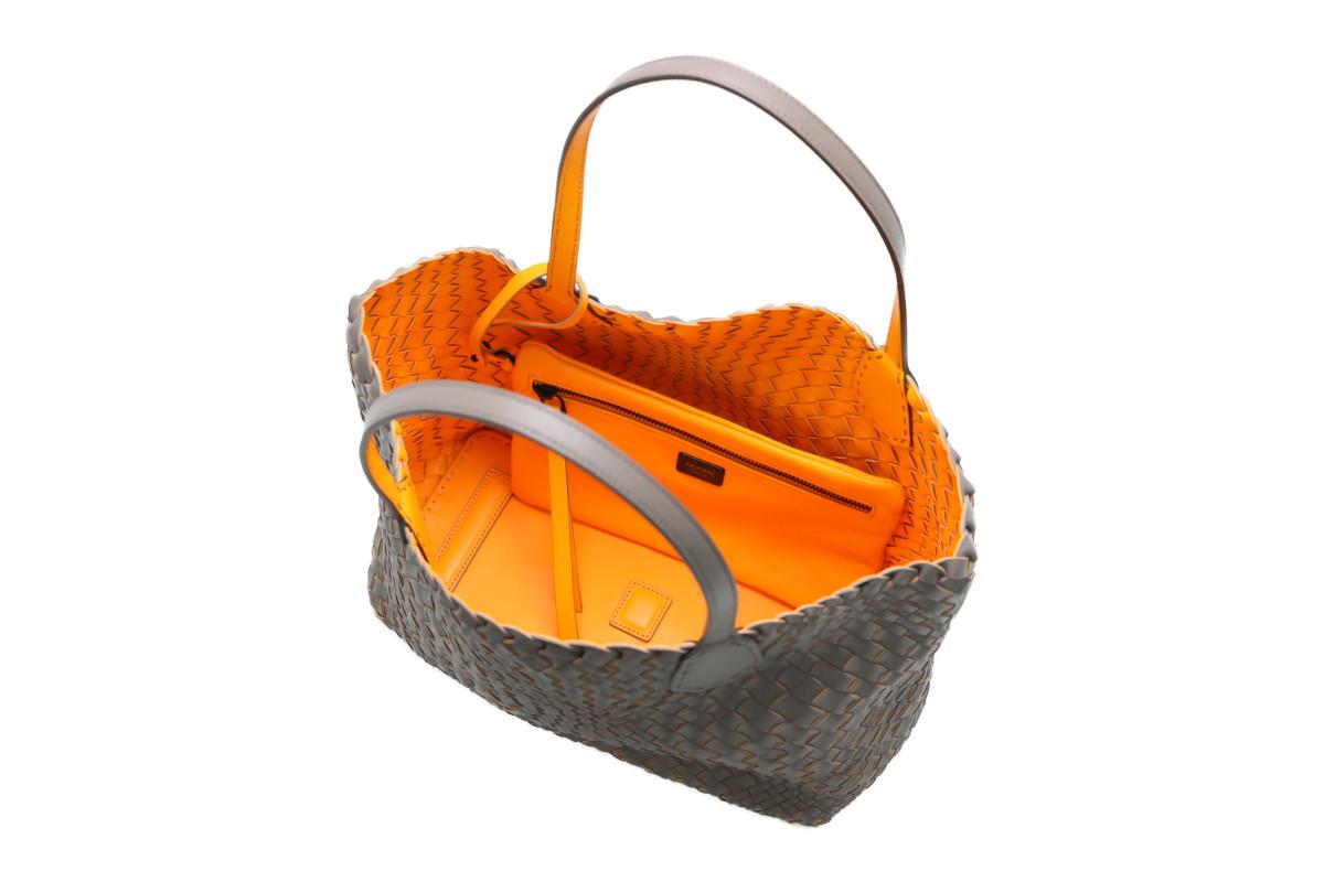 ファロルニ バッグ リバーシブルトートバッグ グレージュオレンジ