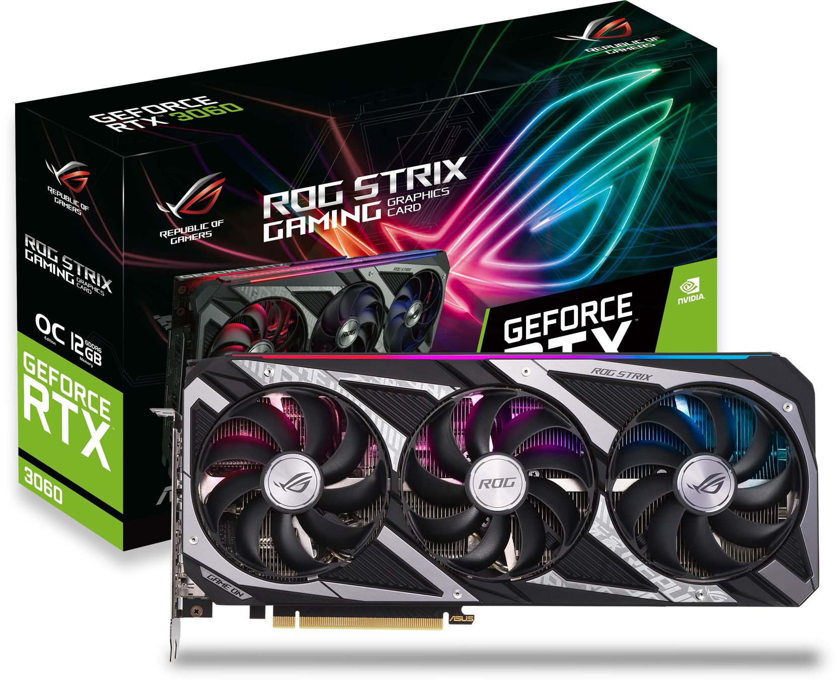 GeForce RTX 3060 ROG STRIX OC V2 12GB Semi-Fanless Graphics Card