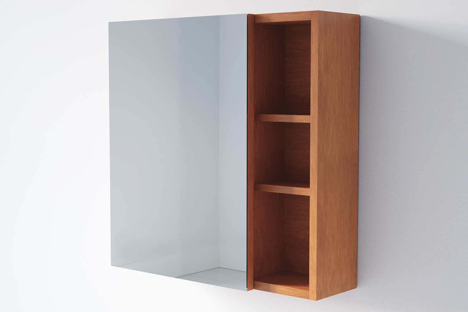 棚付きボックスミラー ラワン | KB-AC018-04-G141 | ミラー | 洗面