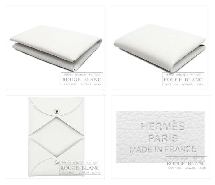 エルメス カルヴィ カードケース 名刺入れ ホワイト 白 エバーカラー