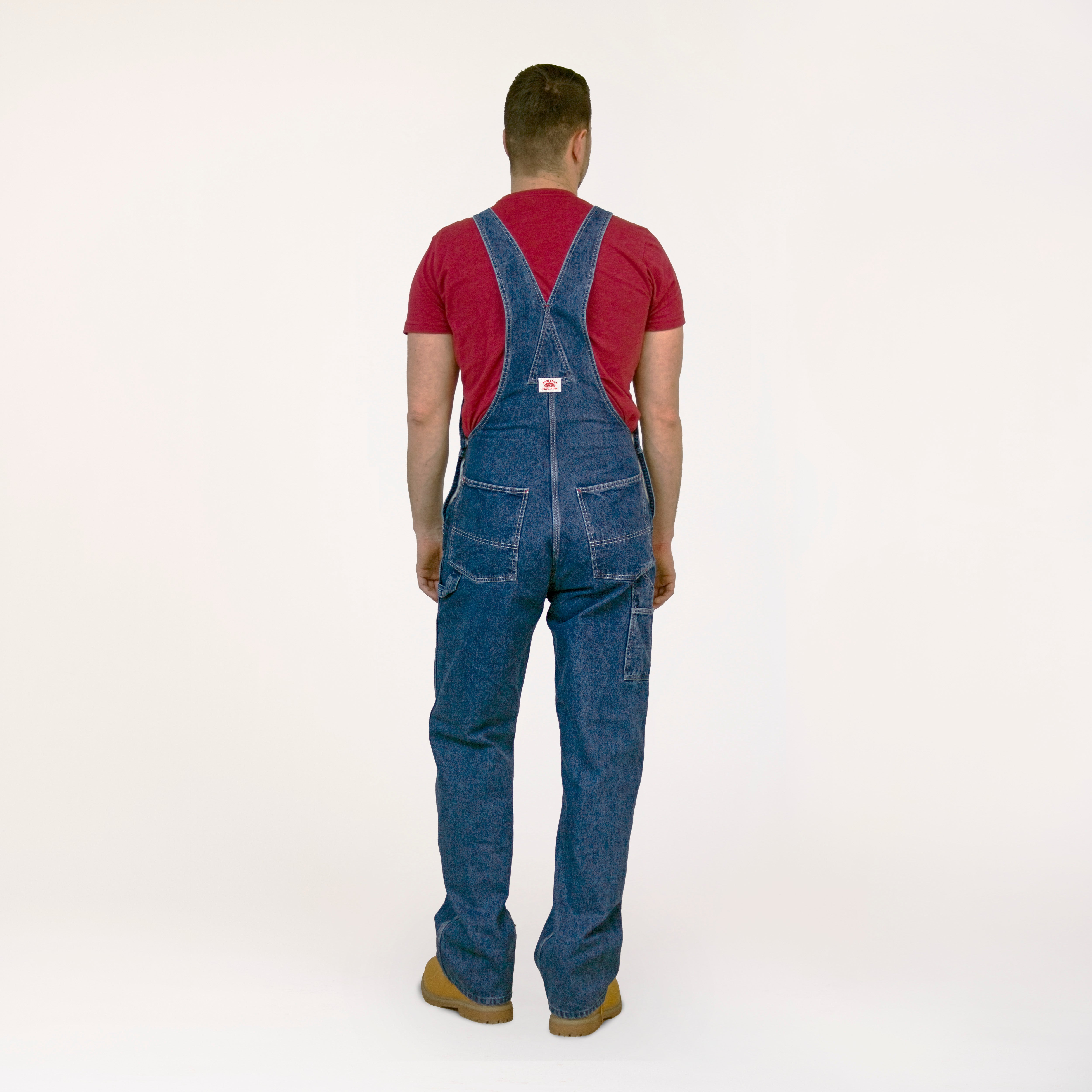 699 Round House Made in USA Stone Washed Blue Denim Overalls