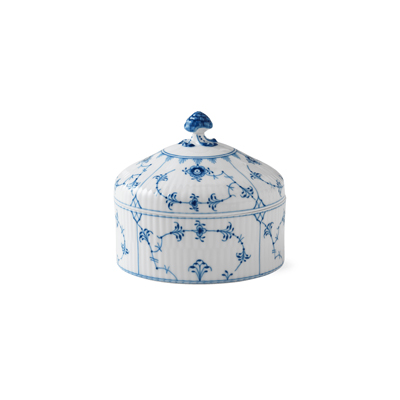 ブルーフルーテッド プレイン ボックス ラウンド|ロイヤル