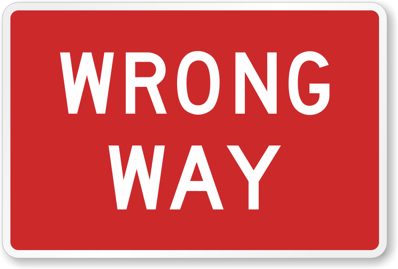 Traffic Sign - Wrong Way-R5-1a, SKU: X-R5-1A