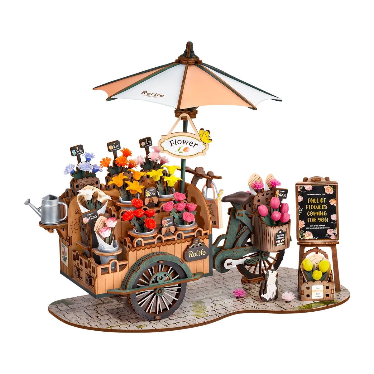 Rolife Blossom Cart 3D Wooden Puzzle TGS03 | Robotime