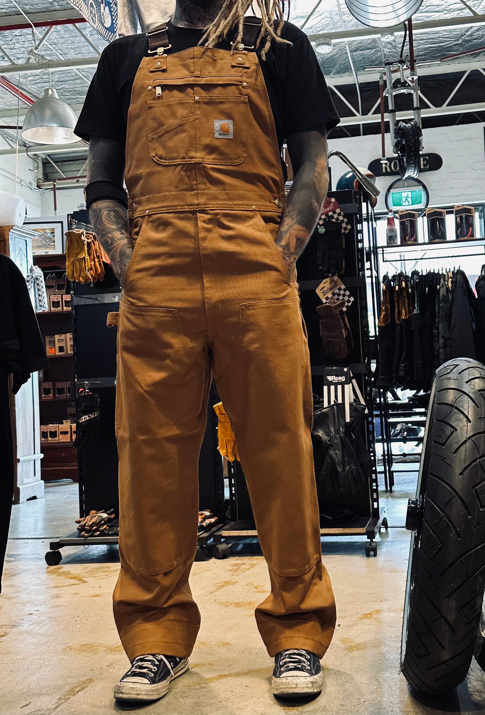 CARHARTT RELAXED FIT DUCK BIB OVERALL BROWN - Rogue Motorcycles