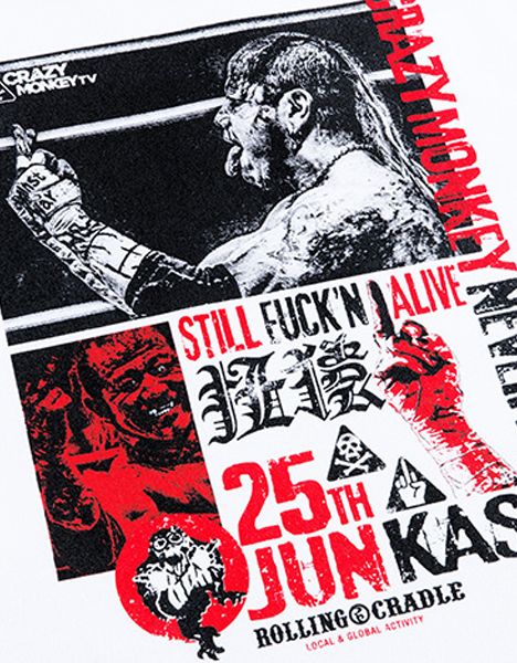 葛西純25thコラボ】CRAZY MONKEY TV 25th ZIP HOODIE / WHITE - WEB