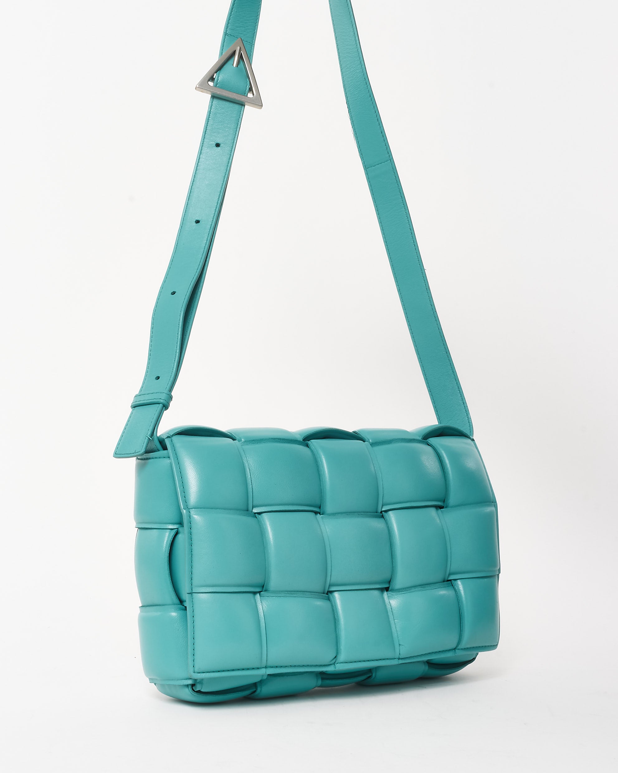 Buy Bottega Veneta Turquoise Blue Leather Padded Cassette
