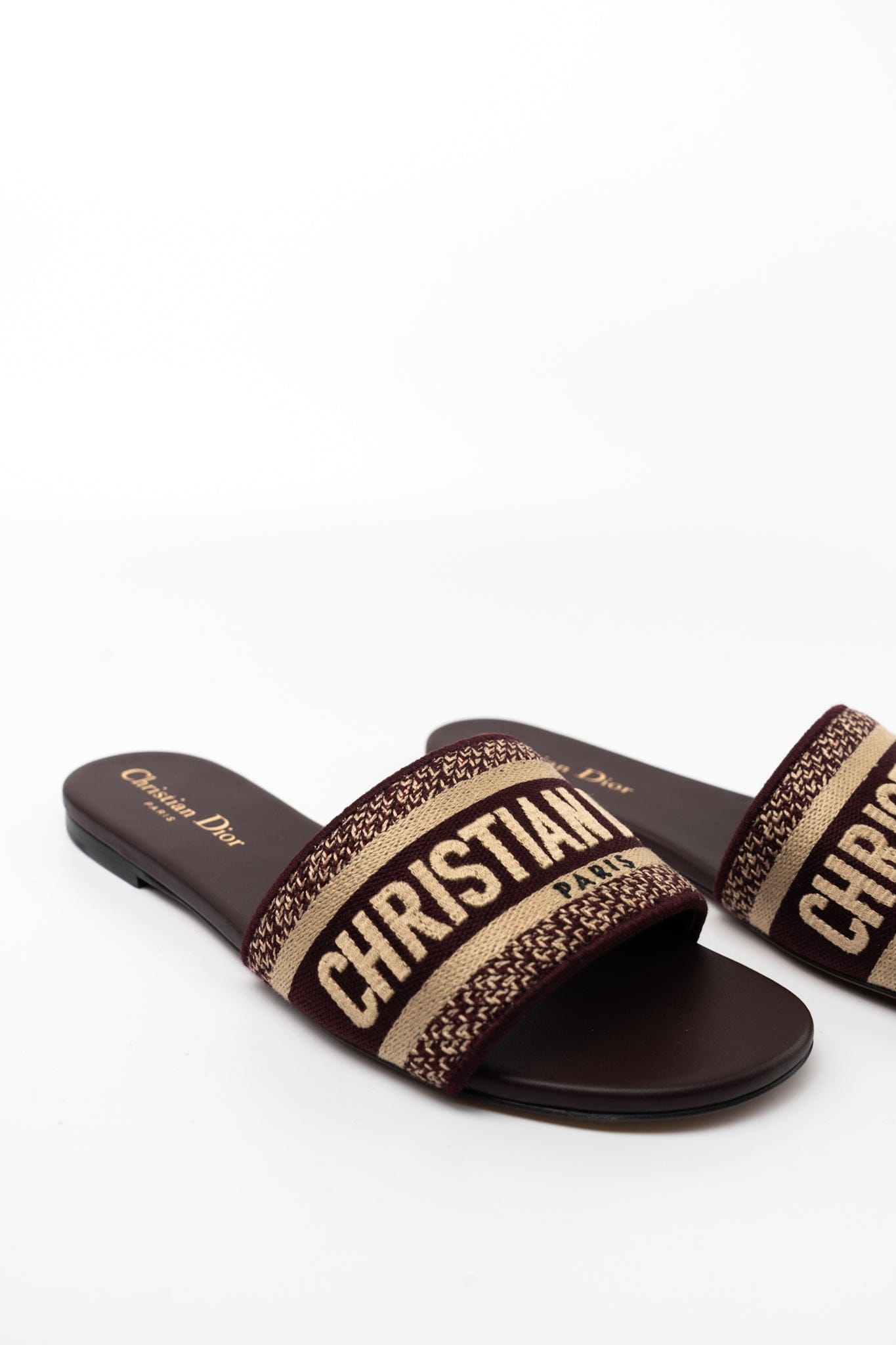 Buy Luxury Christian Dior Canvas Embroidered Dway Mules | SALE