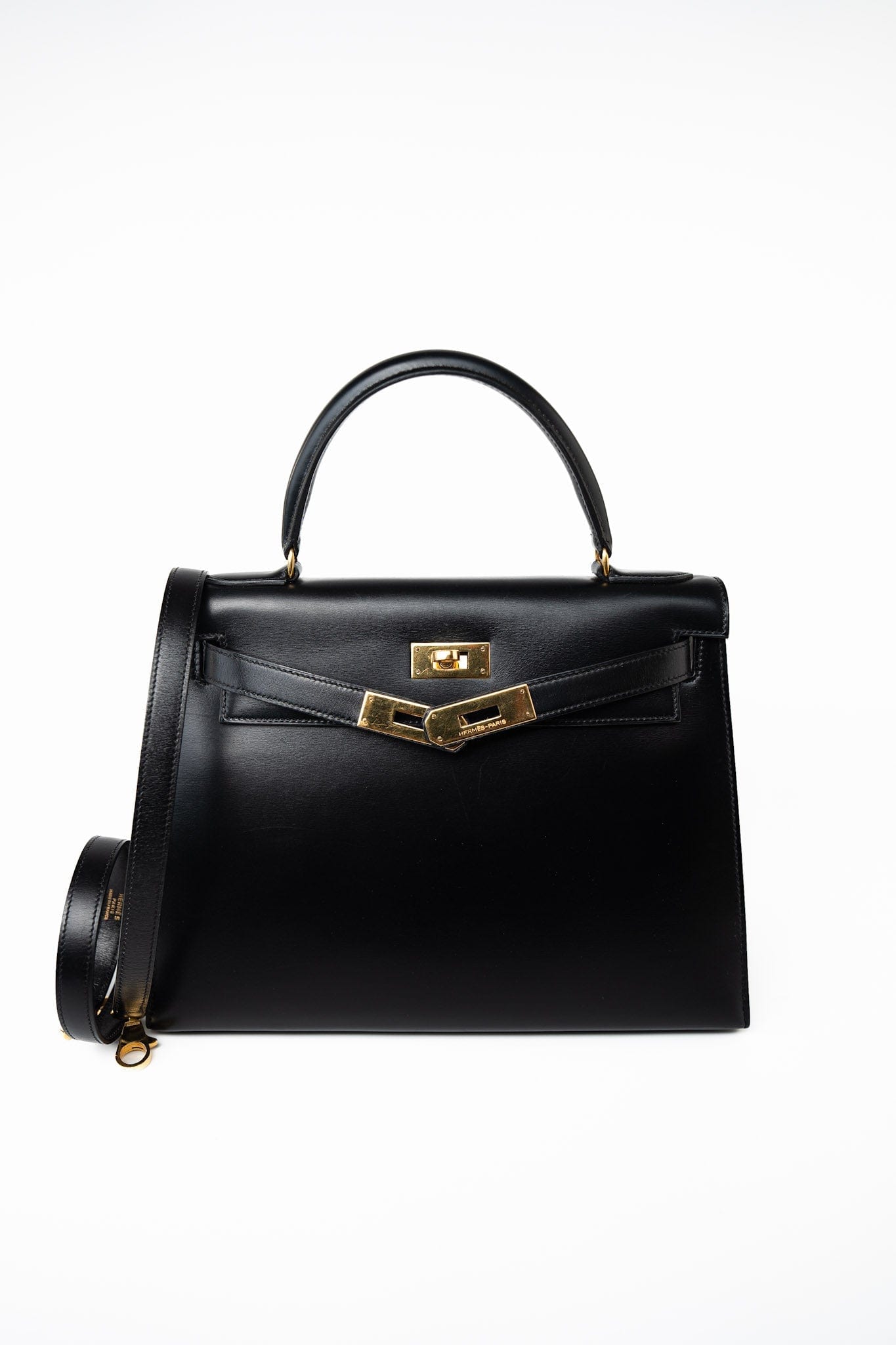 Kelly 28 Black Box Calfskin Leather Gold Hardware – REDELUXE