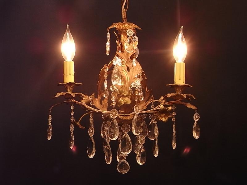 インテリア照明、玄関照明、アンティークフランスシャンデリア、真鍮