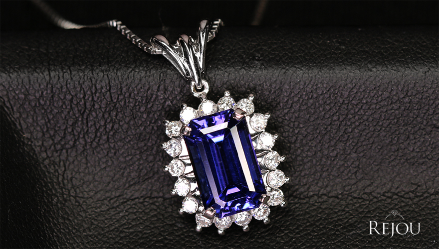 タンザナイト 3.4ct ダイヤモンド 0.4ct プラチナ ネックレス【品質