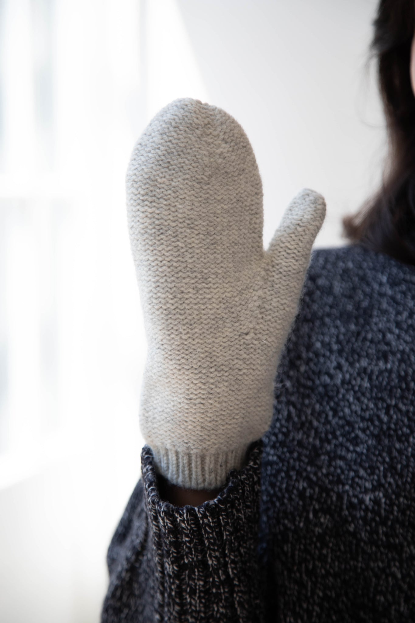 rennes — Nothing Written | Alpaca Knit Mittens in Ash Grey