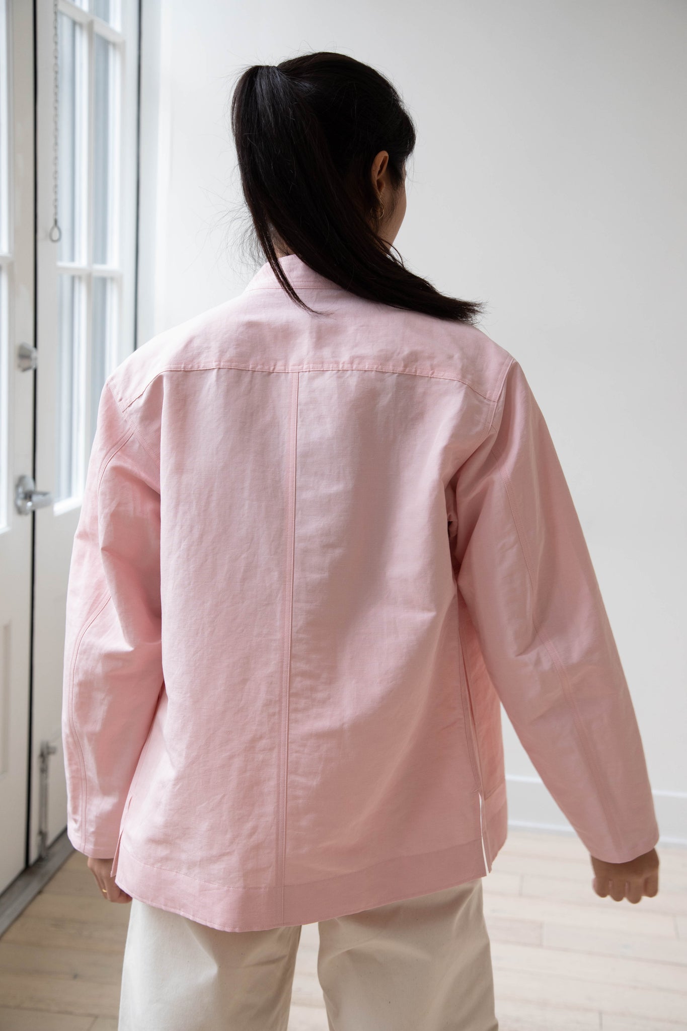 rennes — Auralee | Finx Linen Weather Shirt in Pink
