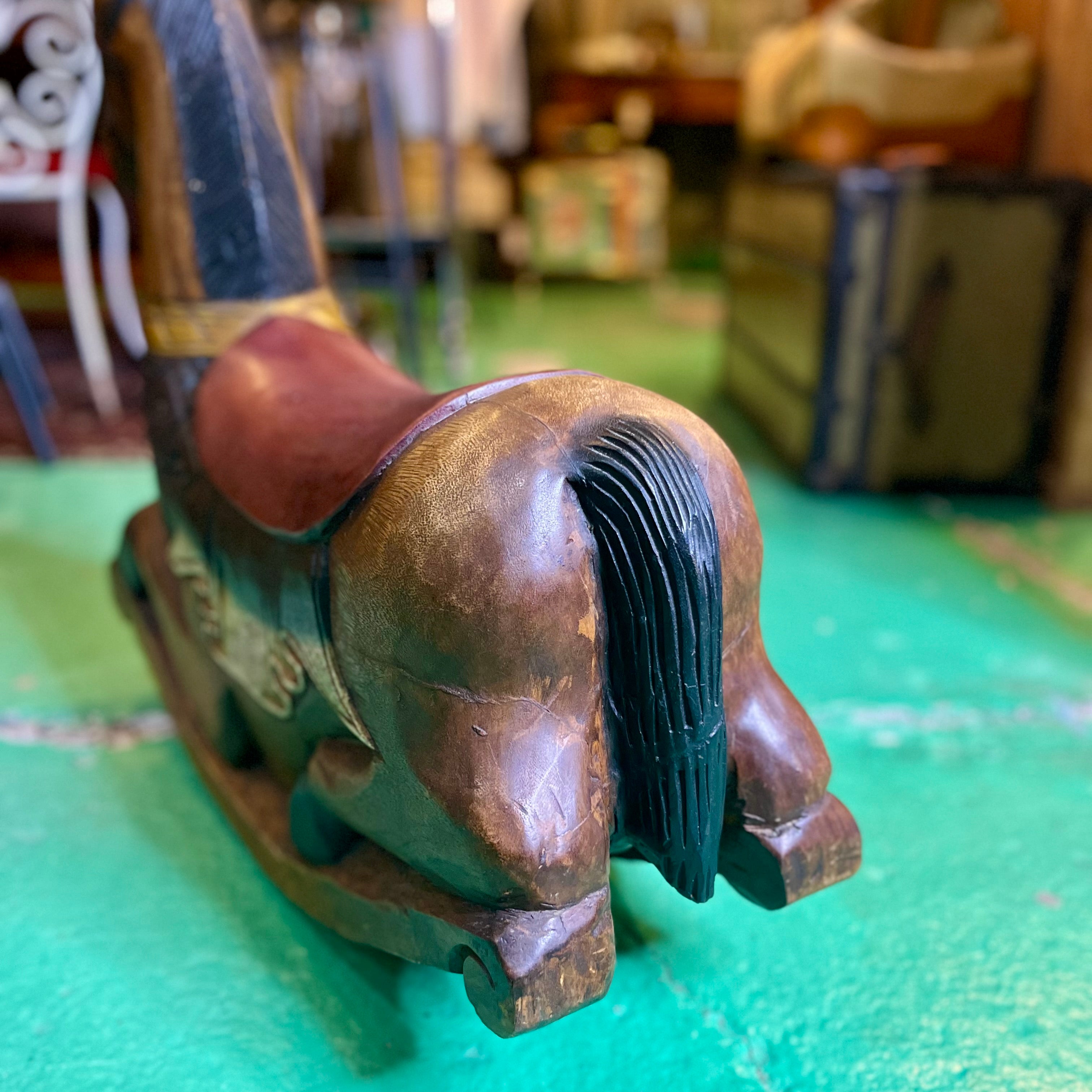 ウッドロッキングホース 木馬 遊具 ヴィンテージ 中古 ディスプレイ