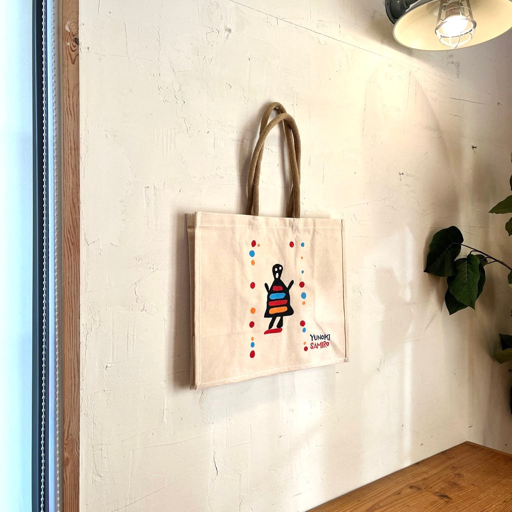 柚木沙弥郎 型染め バッグ 宇宙人 ドット 水玉 カラフル 未使用 かばん