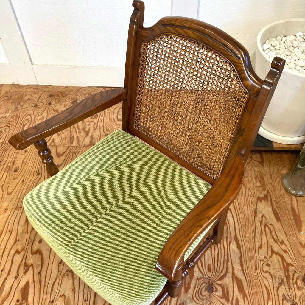 三越ブルージュ カントリーハウス アームチェア ラタン 中古 三越家具