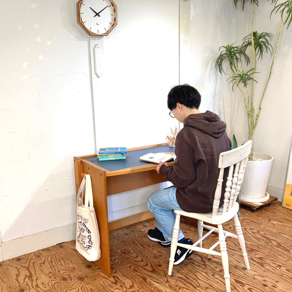 フォルミオ / Formio リノリウム天板 デスク 勉強机 中古 ブルー 青 木