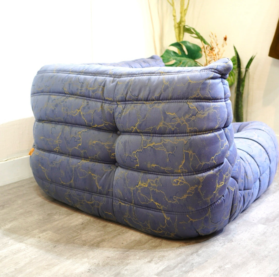 リーン・ロゼ ligne roset トーゴ コーナーソファ 1人掛け 中古 ブルー