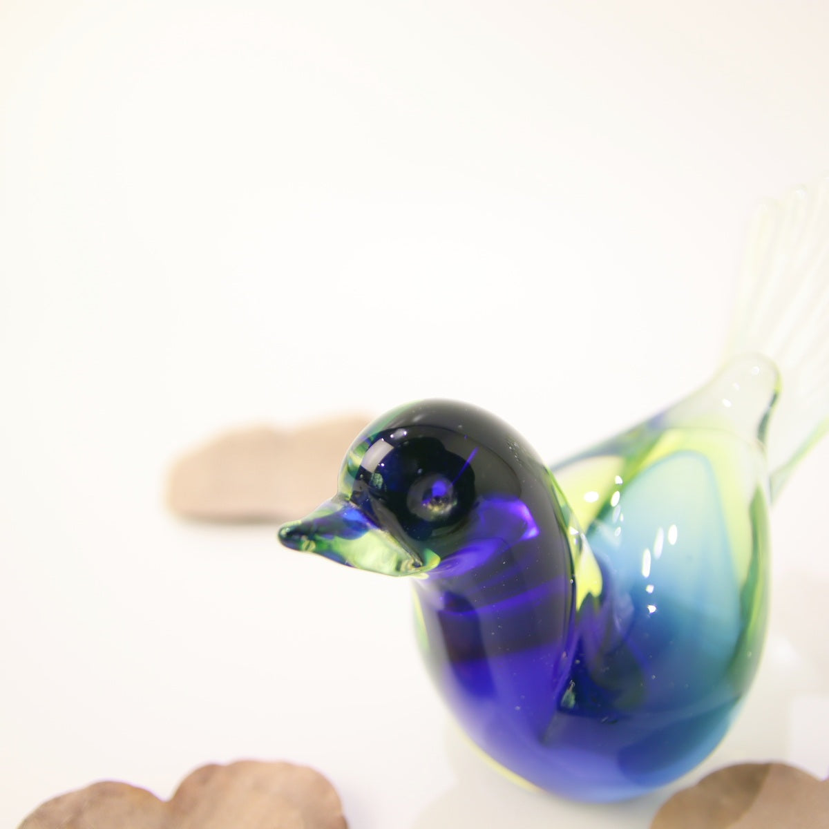 ウランガラス バード 小鳥 北欧 置物 ヴィンテージ中古 オブジェ