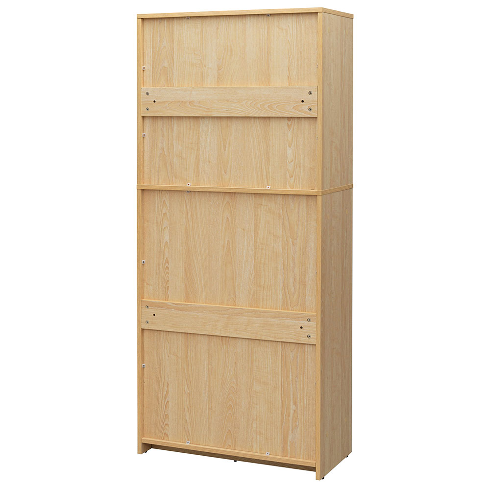 プラン木製シェルフ W800×H1850 ナチュラル×ナチュラル 下部扉付き