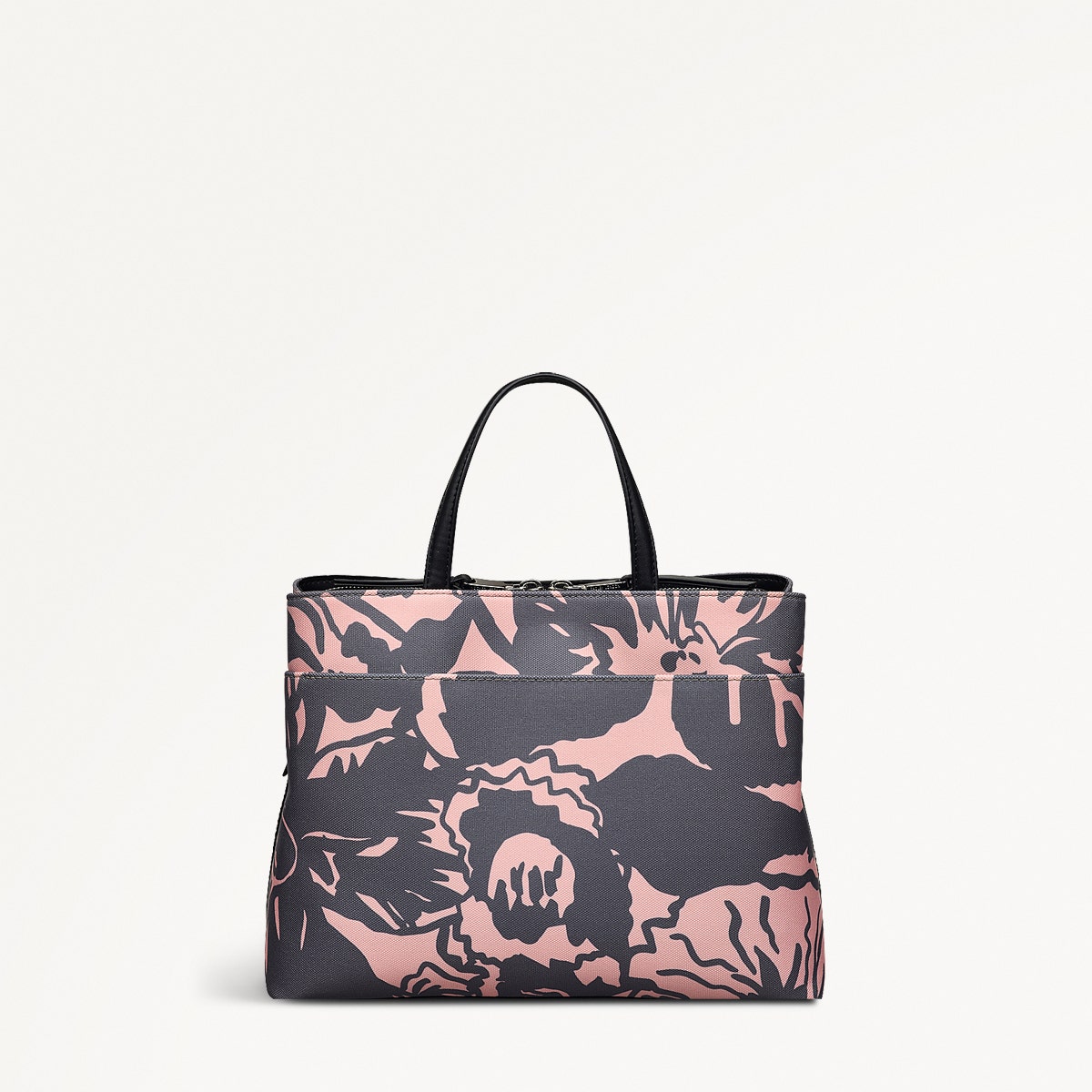 Responsible Ziptop Floral Grab Bag Black | Southwell Gardens SS25