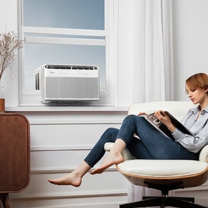 Midea｜窓を塞がないU字デザインウィンドウエアコン「ミデア