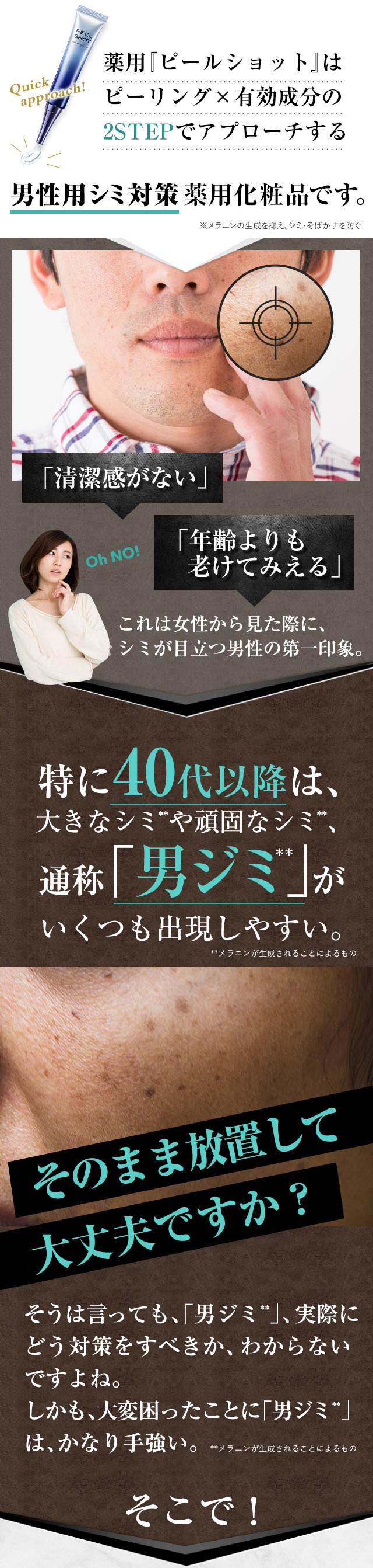 楽天市場】メンズ シミ 対策 北の快適工房『ピールショット』 薬用