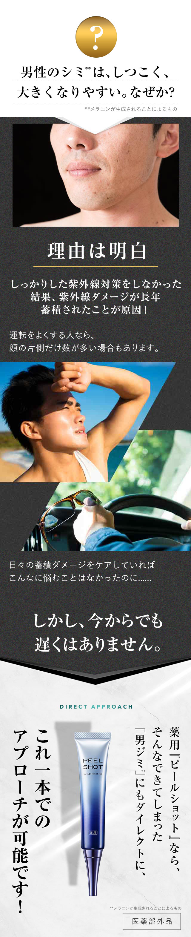楽天市場】メンズ シミ 対策 北の快適工房『ピールショット』 薬用