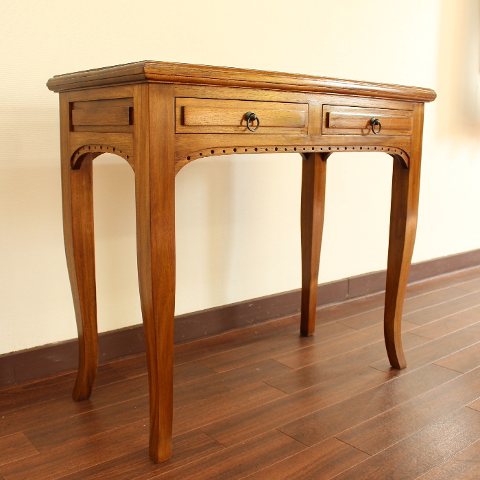 楽天市場】アジアン家具 チーク 無垢 銘木 木製 コンソールテーブル PC