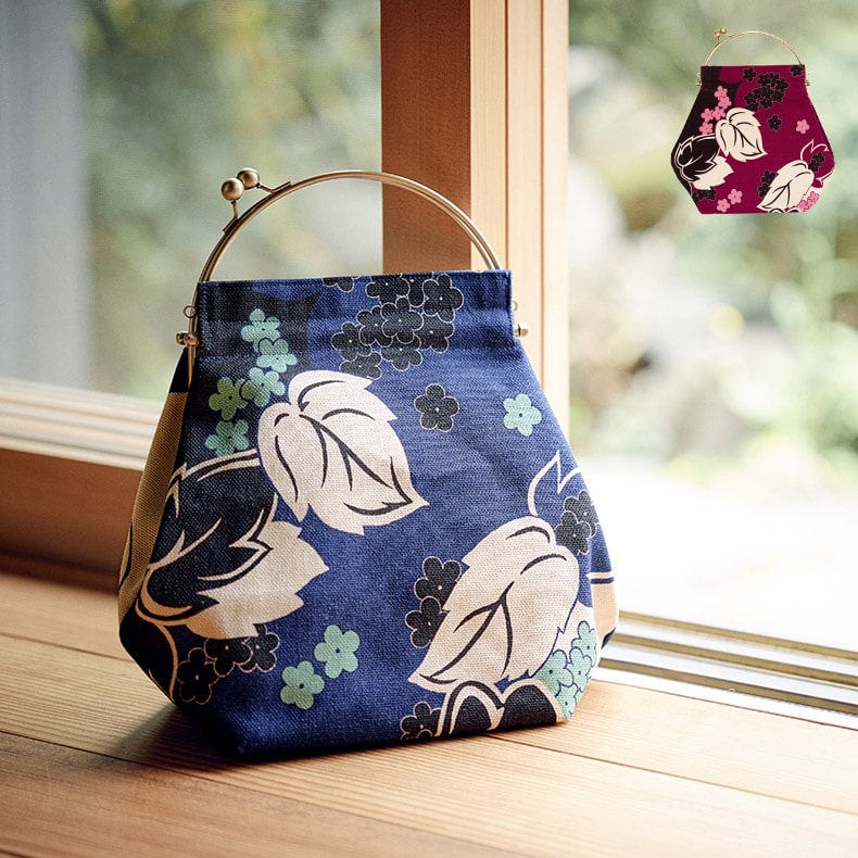 楽天市場】亥之吉 ベンリーがま口大 つたかずら 蔦葛 紺 紅紫 がま口