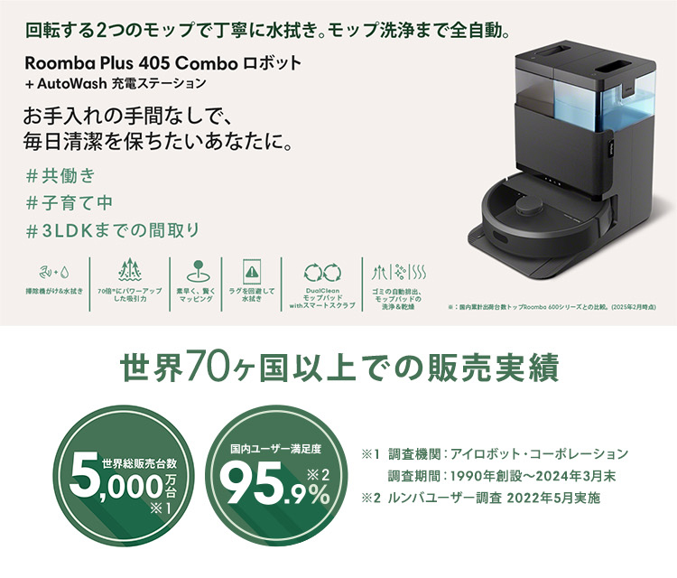 楽天市場】【44%OFF】 公式 Roomba Plus 405 Combo + AutoWash ルンバ