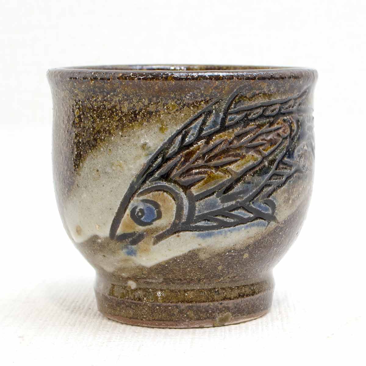 楽天市場】金城吉彦作 読谷壷屋焼 湯呑 小 全9柄(2-1) 沖縄 魚紋 海老