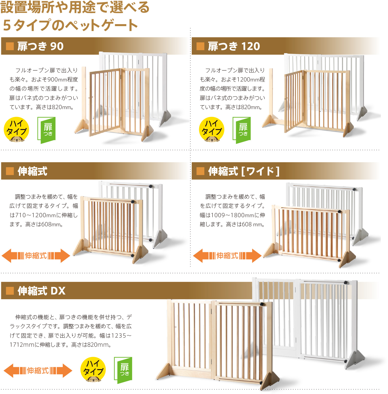 ベッド&ベビーベッド専門店『スリーピー』 木製「扉つきペットゲート90