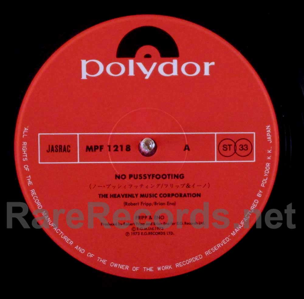 Fripp & Eno – No Pussyfooting Japan LP with obi