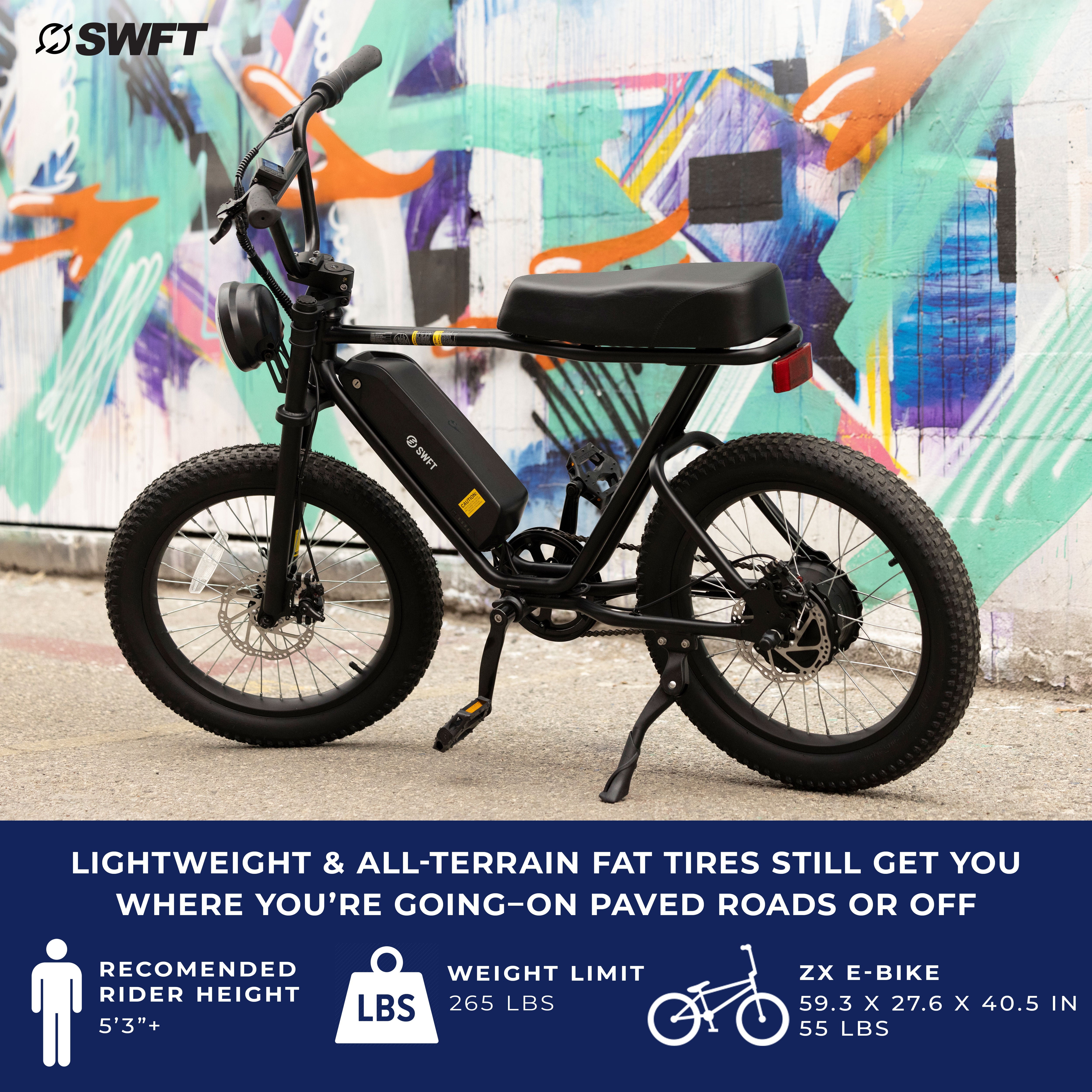 SWFT Zip - 500W Class-2 All-Terrain E-bike with Pedal Assist