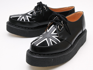 ジョージコックス14477ブラックレザー×ブラックスエード モノトーン