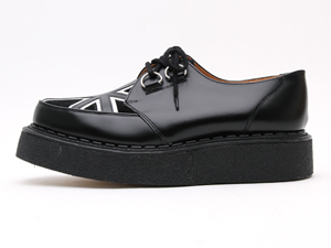 ジョージコックス14477ブラックレザー×ブラックスエード モノトーン