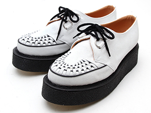 ジョージコックス3588ホワイトスエード ブラックインターレース／ROCK